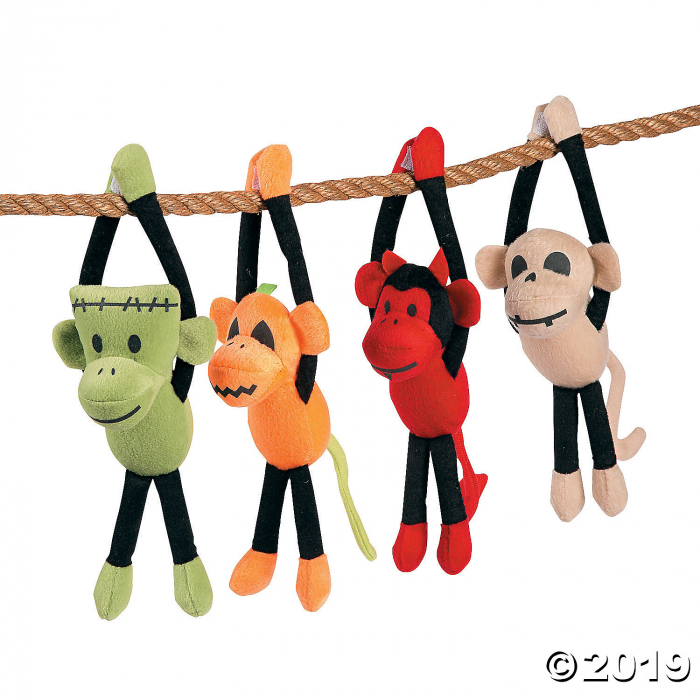 Halloween Long Arm Plush Sock Monkeys (Per Dozen)