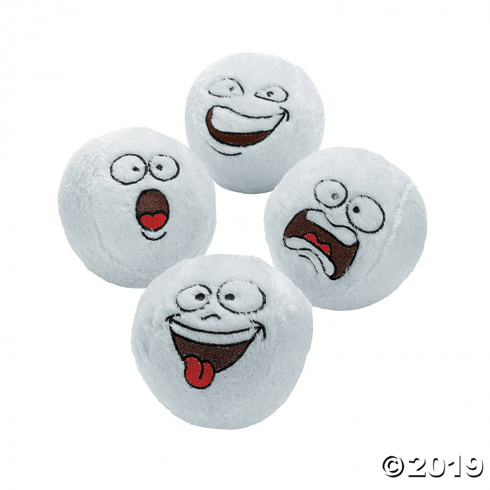 Funny Face Plush Snowballs (Per Dozen)