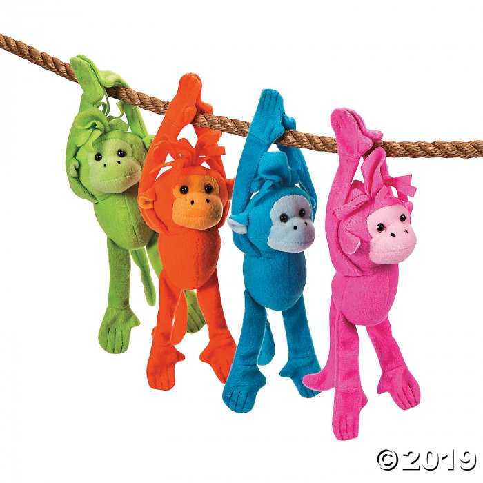 Bright Long Arm Stuffed Monkeys (Per Dozen)