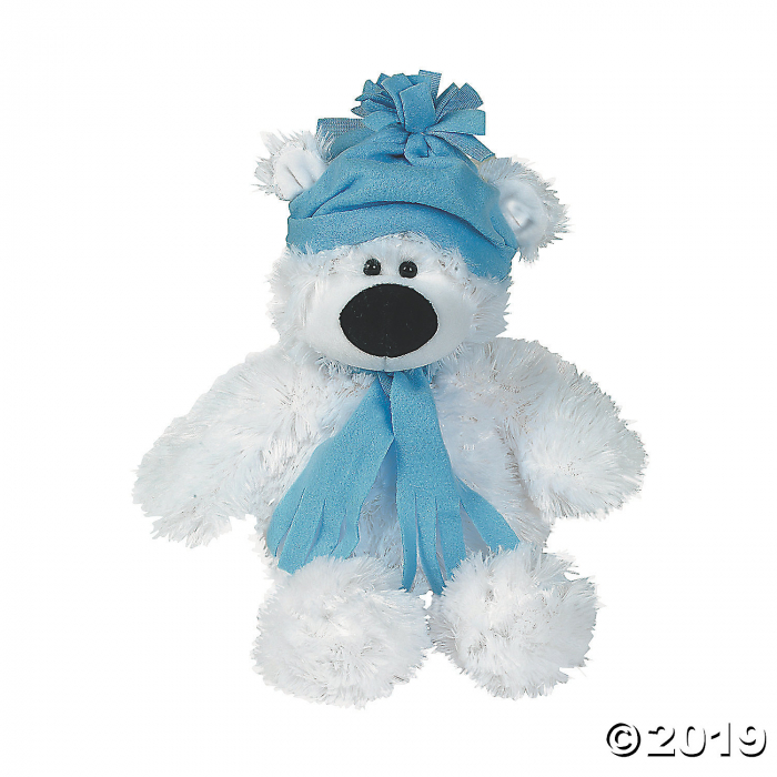 Large Holiday Stuffed Polar Bear
