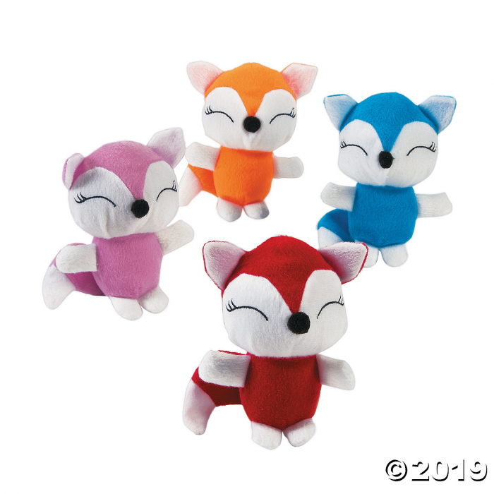 Bright Stuffed Foxes (Per Dozen)