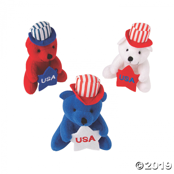 Patriotic Stuffed Bears (Per Dozen)