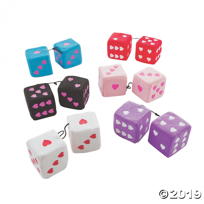 Valentine Plush Hanging Dice (Per Dozen) Valentine Plush Hanging Dice (Per Dozen)