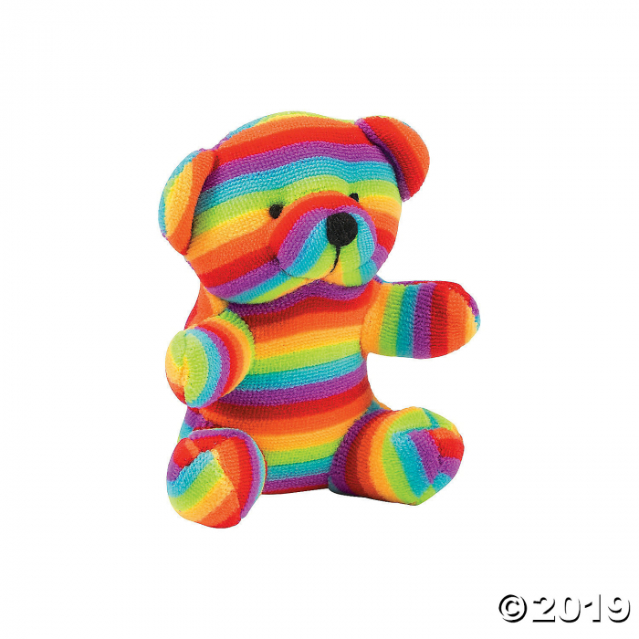 Rainbow Striped Stuffed Bears (Per Dozen) Rainbow Striped Stuffed Bears (Per Dozen)