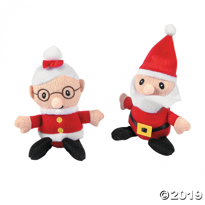 Santa & Mrs. Claus Plush Dolls (Per Dozen)