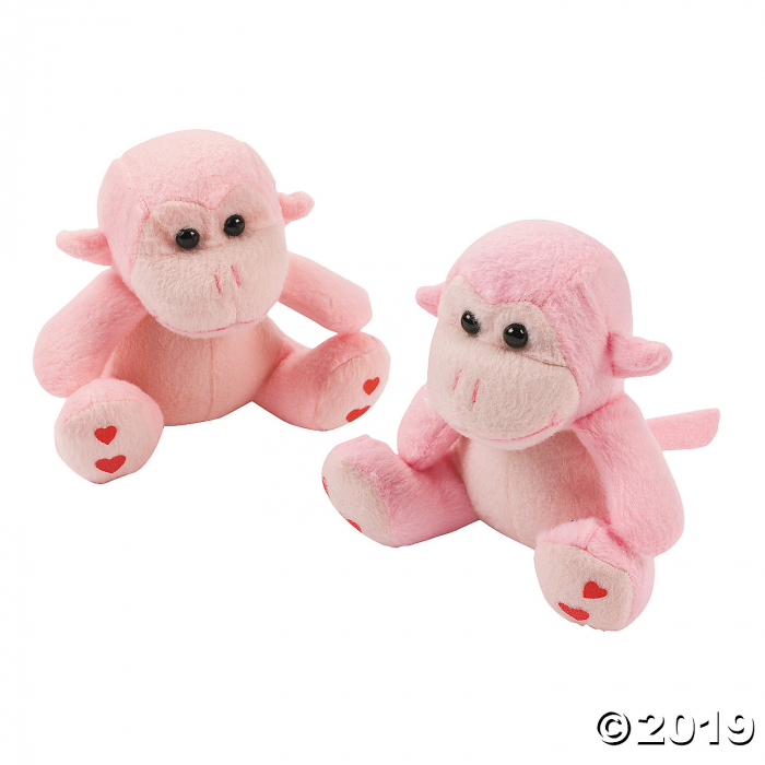 Valentine's Day Stuffed Monkeys (Per Dozen)