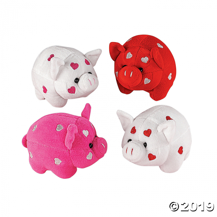 Stuffed Pigs with Embroidered Hearts (Per Dozen) Stuffed Pigs with Embroidered Hearts (Per Dozen)