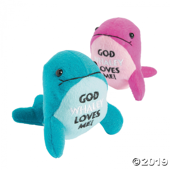 God Whaley Loves Me Stuffed Whales (Per Dozen)