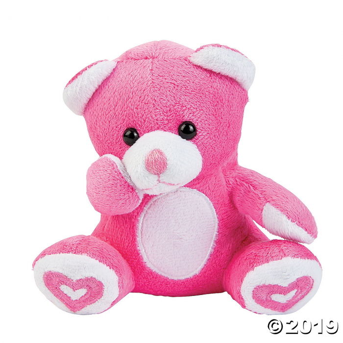 Valentine Stuffed Bears with Embroidered Hearts (Per Dozen)