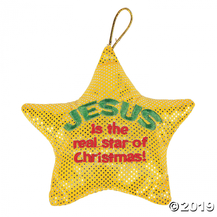 Religious Glittering Plush Stars (Per Dozen)