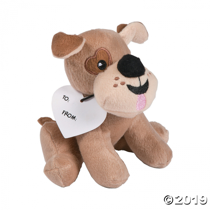 Valentine Drooly Stuffed Dogs with Card (Per Dozen)