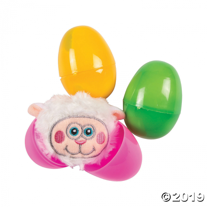 Plush Easter Character-Filled Plastic Easter Eggs - 12 Pc. (Per Dozen)
