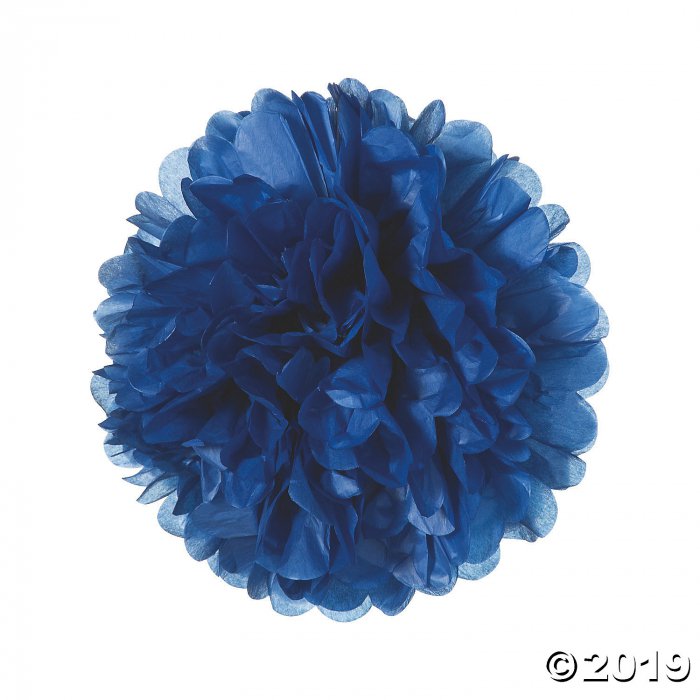 Navy Blue Tissue Paper Pom-Pom Decorations (6 Piece(s))
