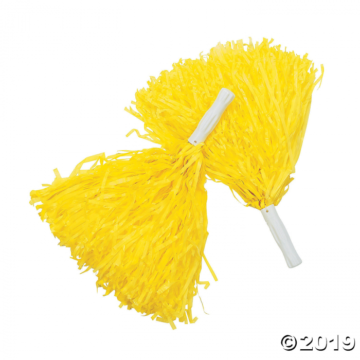 Yellow Team Spirit Pom-Poms - 12 Pc. (Per Dozen)