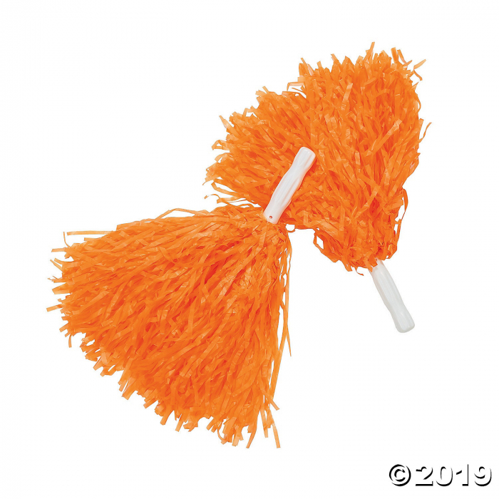 Orange Team Spirit Pom-Poms - 12 Pc. (Per Dozen) Orange Team Spirit Pom-Poms - 12 Pc. (Per Dozen)