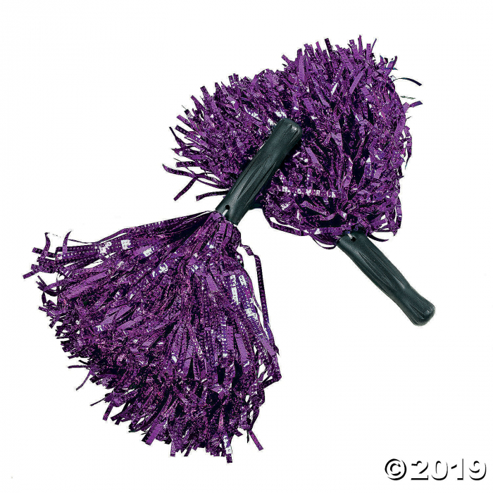 Purple Metallic Pom-Poms - 12 Pc. (Per Dozen)