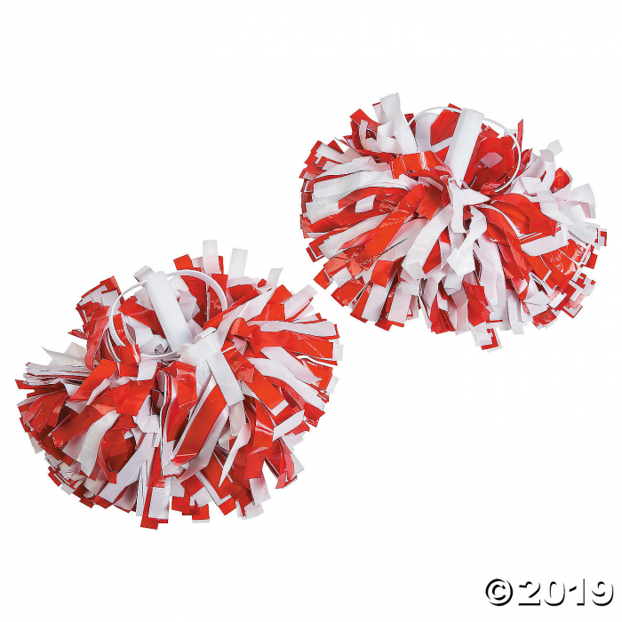 Red & White Spirit Show Pom-Poms - 2 Pc. (1 Set(s)) Red & White Spirit Show Pom-Poms - 2 Pc. (1 Set(s))