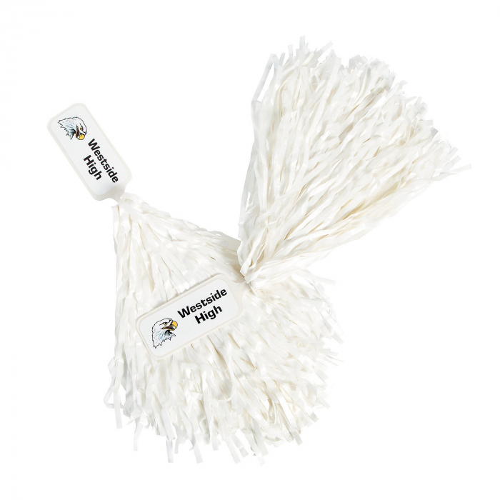 Personalized White Pom-Poms - 24 Pc.