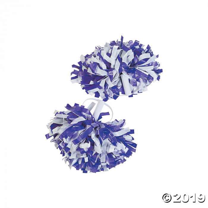 Purple & White Spirit Show Pom-Poms (1 Set(s)) Purple & White Spirit Show Pom-Poms (1 Set(s))