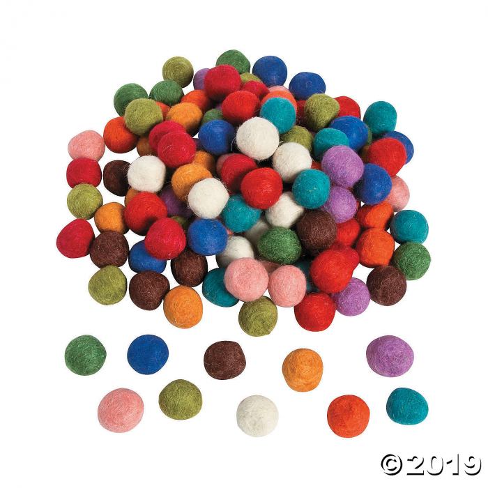 Craft Wool Felt Pom-Pom Assortment (120 Piece(s))