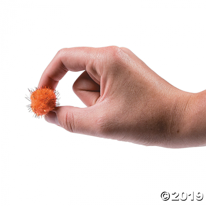 Glitter Halloween Pom-Poms (150 Piece(s))