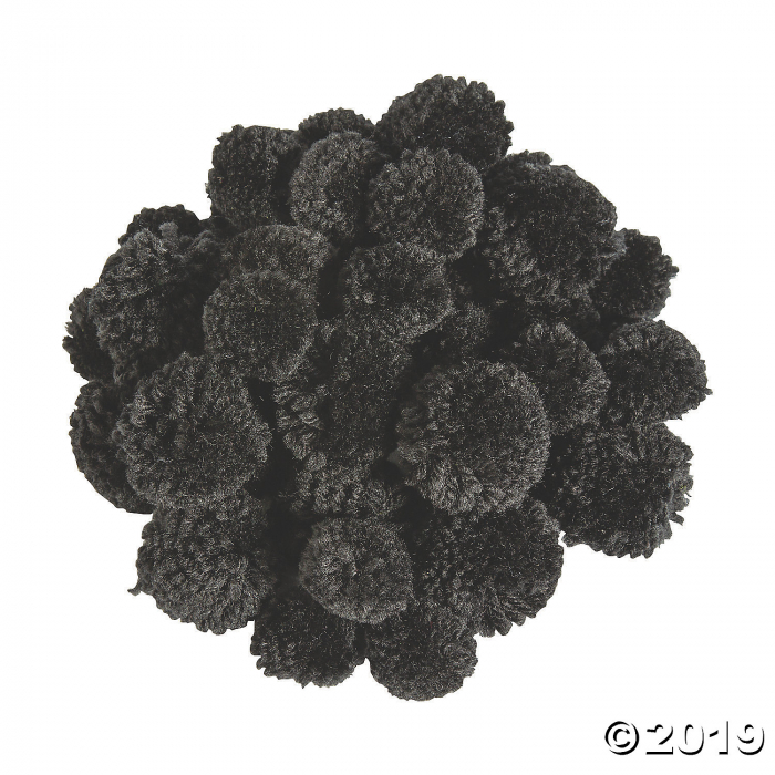 Black Yarn Pom-Poms (42 Piece(s))