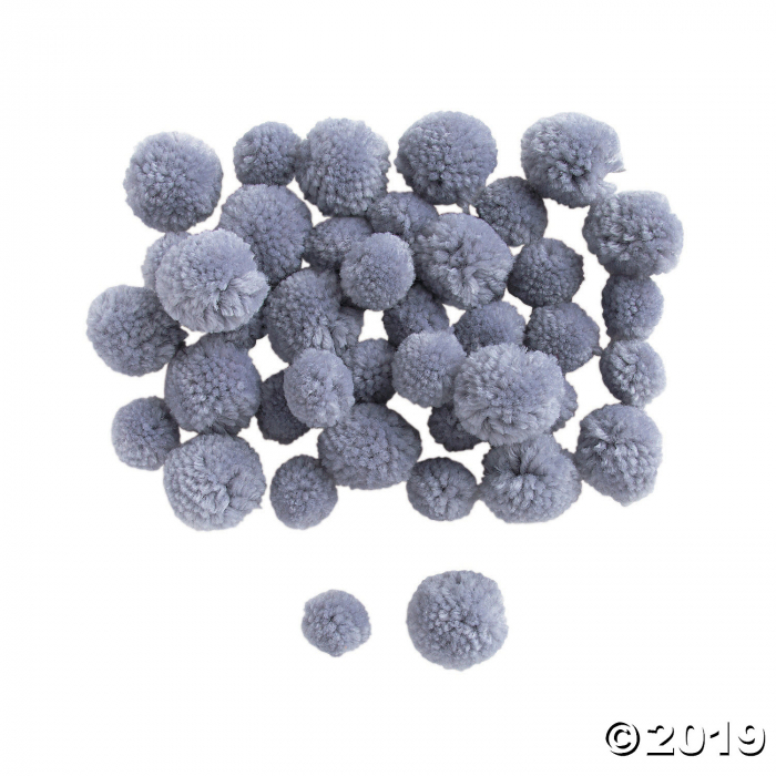 Grey Yarn Pom-Poms (42 Piece(s))