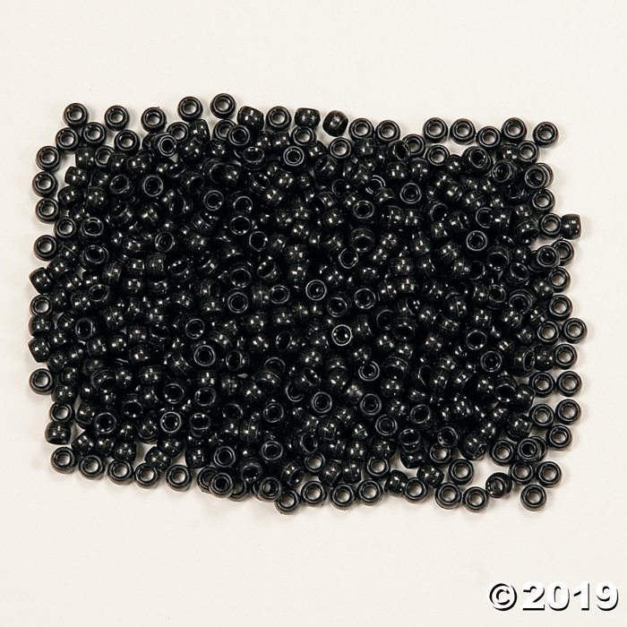 1/2 Lb. of Black Pony Beads (1000 Piece(s))