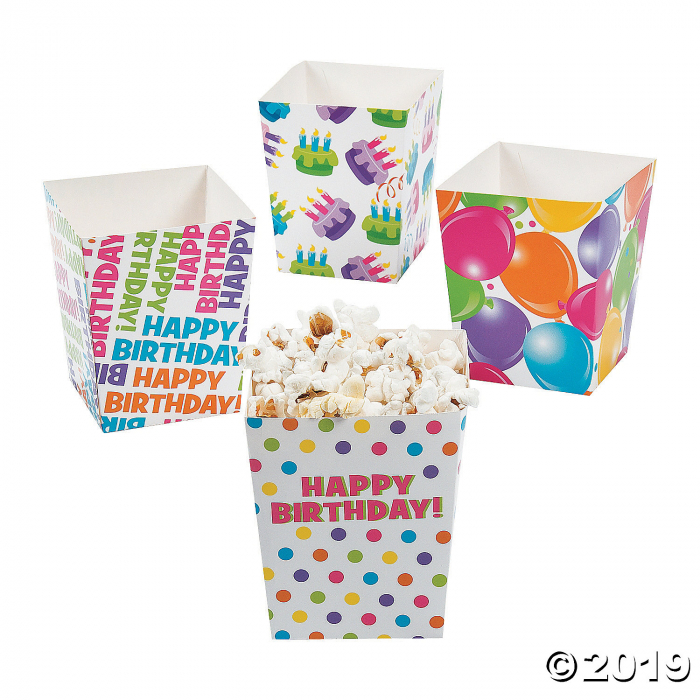 Happy Birthday Popcorn Boxes (24 Piece(s))