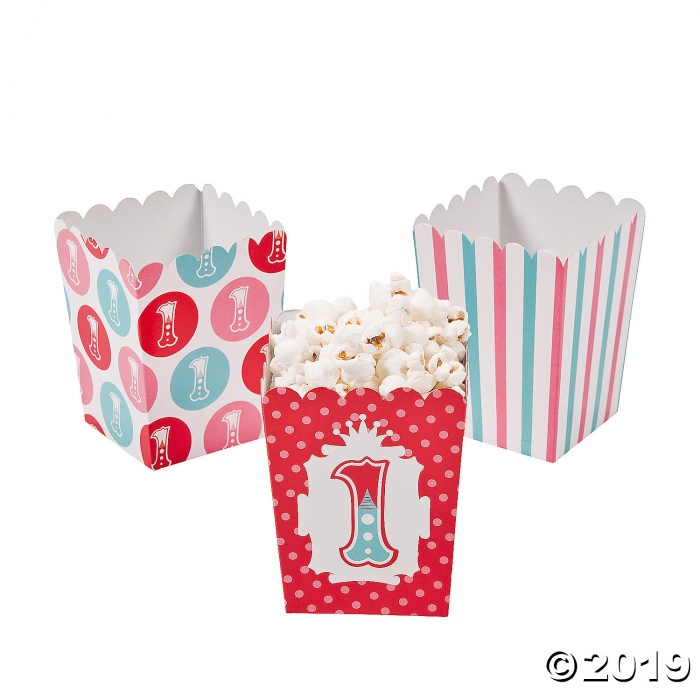 Mini 1st Birthday Circus Popcorn Boxes (24 Piece(s))