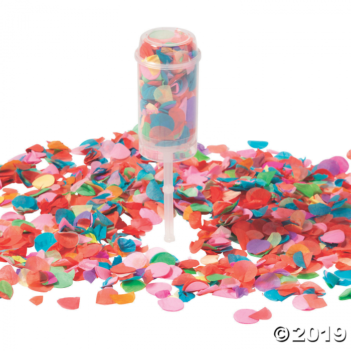 Multicolor Push-Up Confetti Poppers (1 Set(s))
