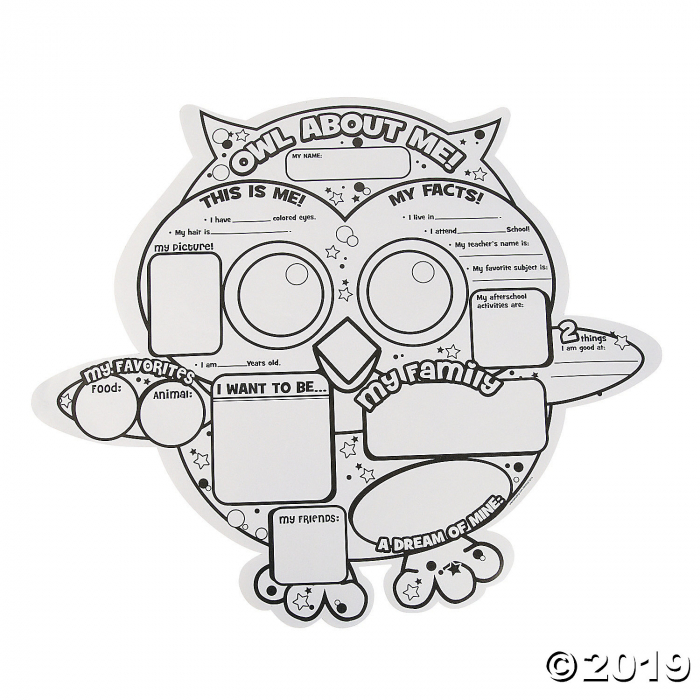 Color Your Own All About Me Owl Posters (30 Piece(s))