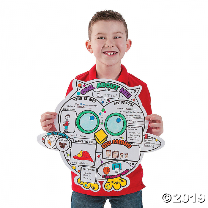 Color Your Own All About Me Owl Posters (30 Piece(s))