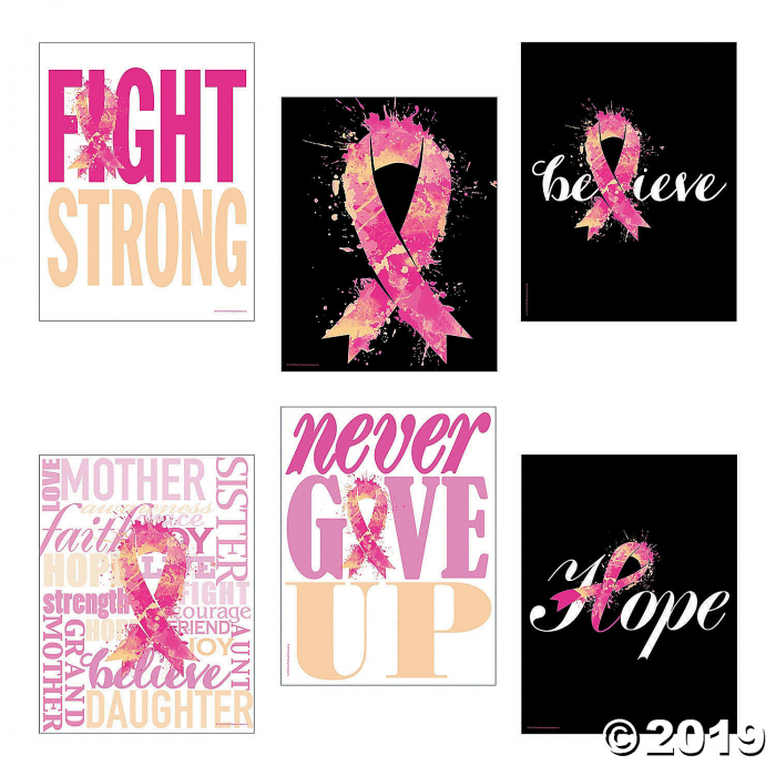 Pink Ribbon Inspirational Poster Set (1 Set(s))