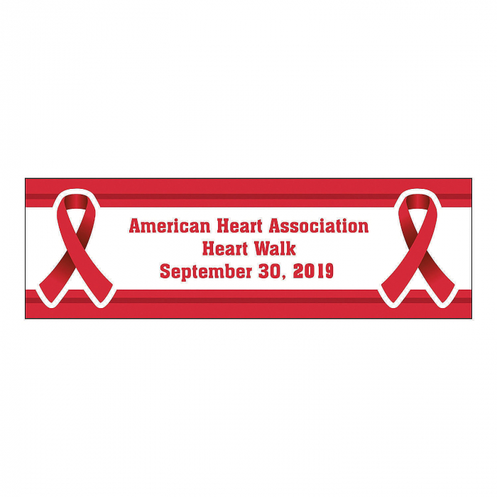 Personalized Medium Red Awareness Ribbon Banner (1 Piece(s))