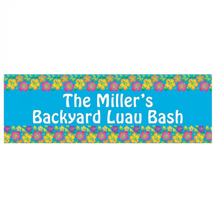 Personalized Medium Multicolor Luau Vinyl Banner (1 Piece(s))