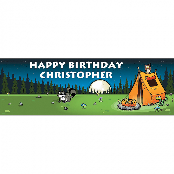 Personalized Small Camp Adventure Vinyl Banner (1 Piece(s))