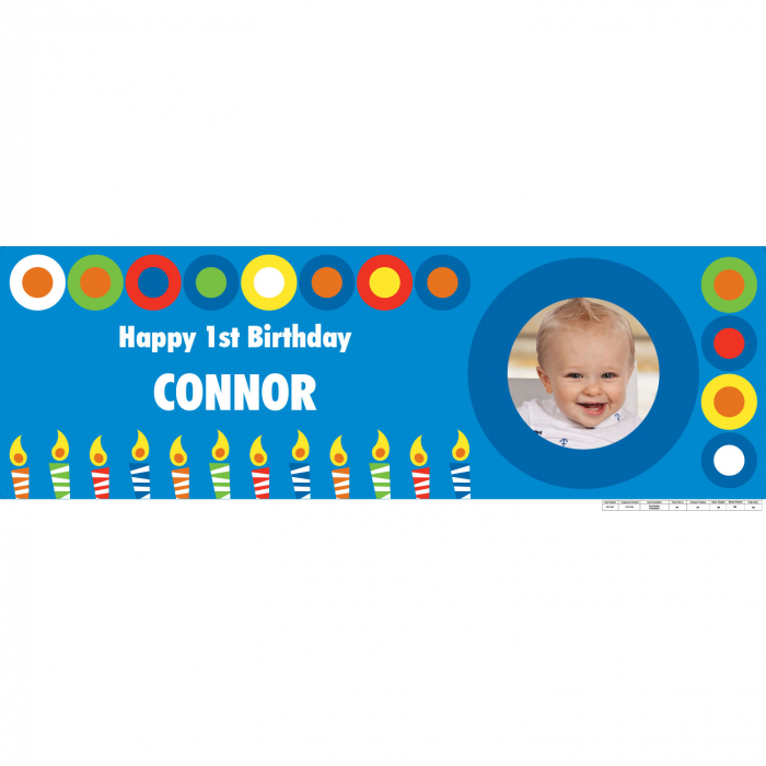 Custom Photo Small Boys Birthday Vinyl Banner (1 Piece(s))