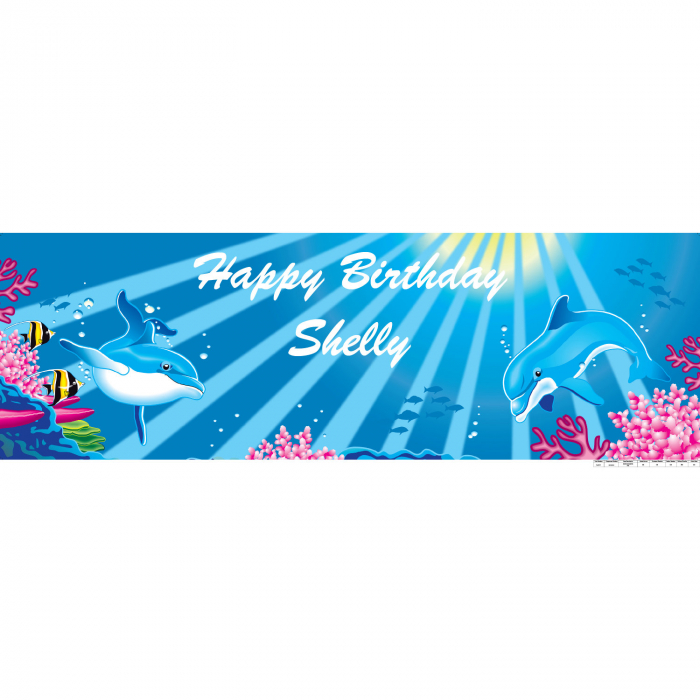 Personalized Medium Dolphin Vinyl Banner (1 Piece(s))