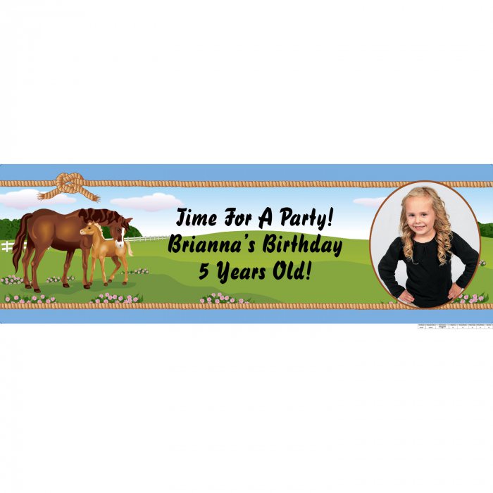 Custom Photo Medium Horse Party Vinyl Banner (1 Piece(s))