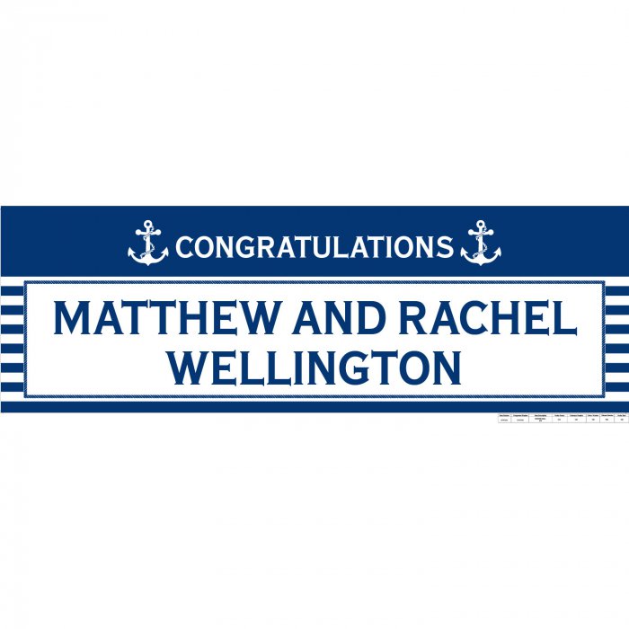 Personalized Small Nautical Wedding Banner (1 Piece(s))