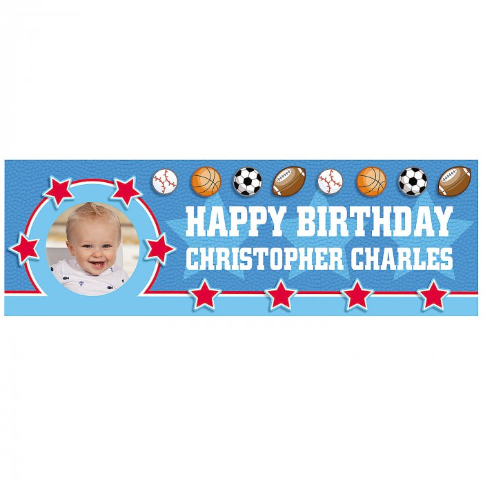 Blue Stars Personalized Birthday Banner Party Decoration 