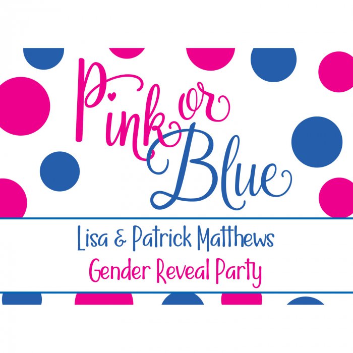 Pink & Blue Gender Reveal Personalized Vinyl Yard Sign (1 Piece(s))