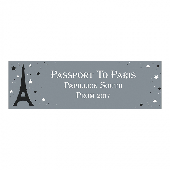 Personalized Medium Passport To Paris Vinyl Banner (1 Piece(s))