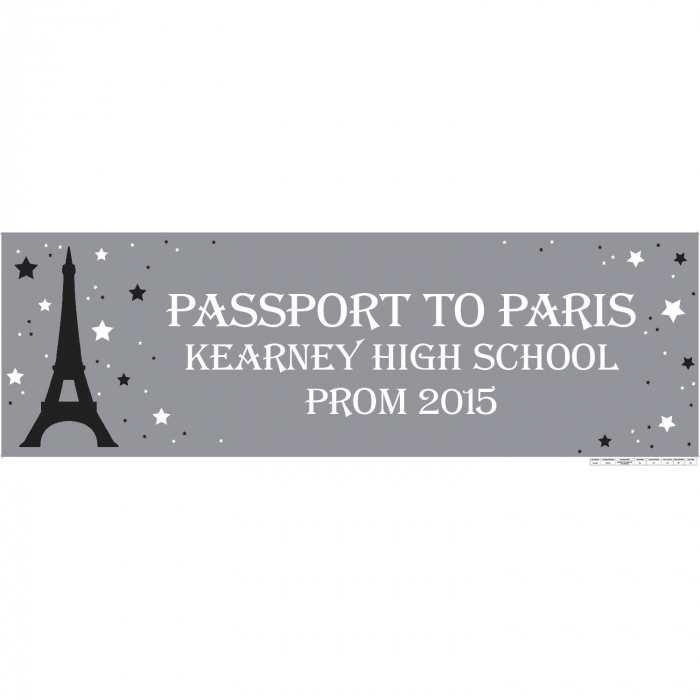 Personalized Medium Passport To Paris Vinyl Banner (1 Piece(s))