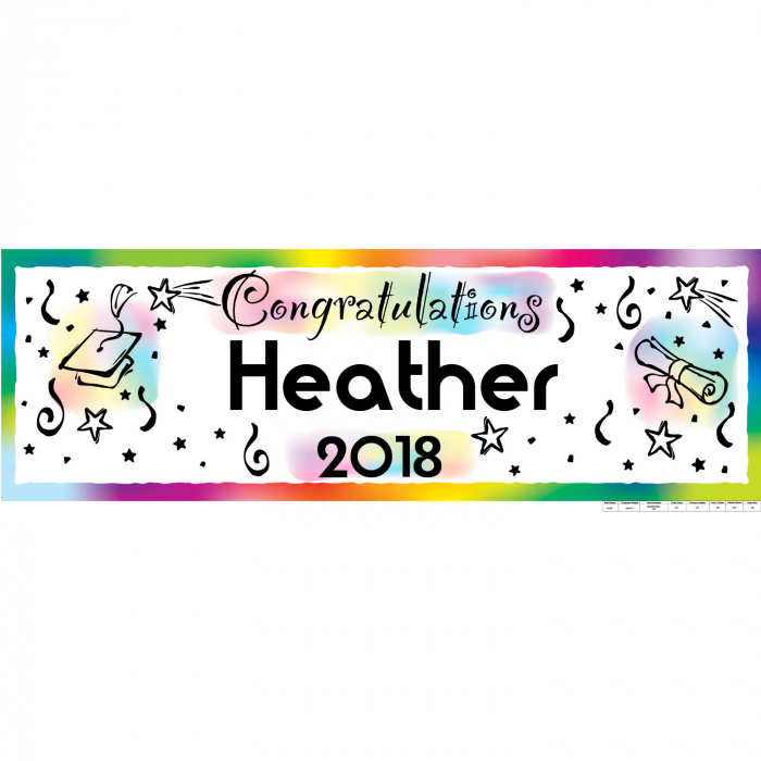Personalized Small Congratulations Graduation Vinyl Banner (1 Piece(s))