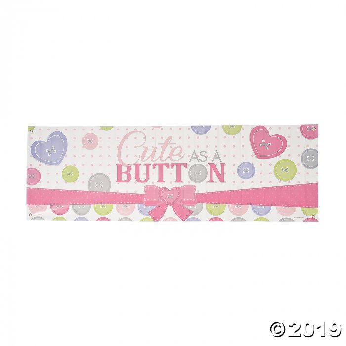 Girl Button Party Giant Plastic Banner (1 Piece(s))