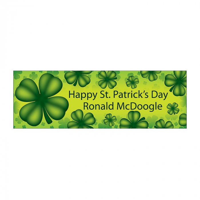 Personalized Medium St. Patrick's Day Four Leaf Clover Vinyl Banner (1 Piece(s))