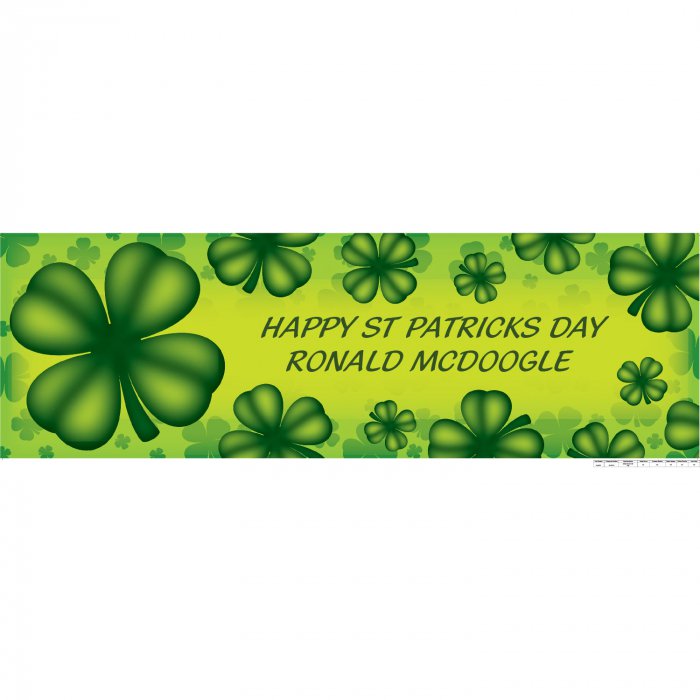 Personalized Small St. Patrick's Day Four Leaf Clover Vinyl Banner (1 Piece(s))