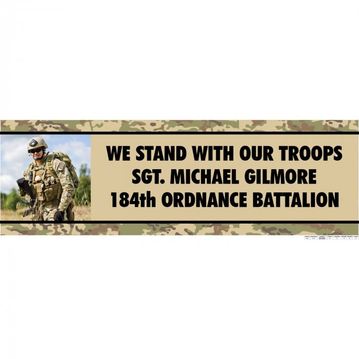 Custom Photo Support Our Troops Vinyl Banner (1 Piece(s))